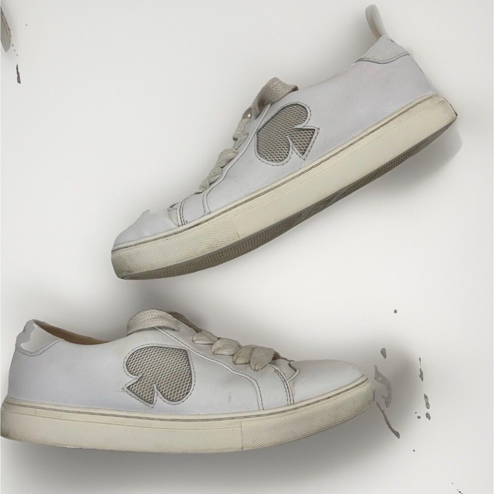 Kate Spade Sneakers Womens Size 6 Fez White Athletic Shoes LOGO New York